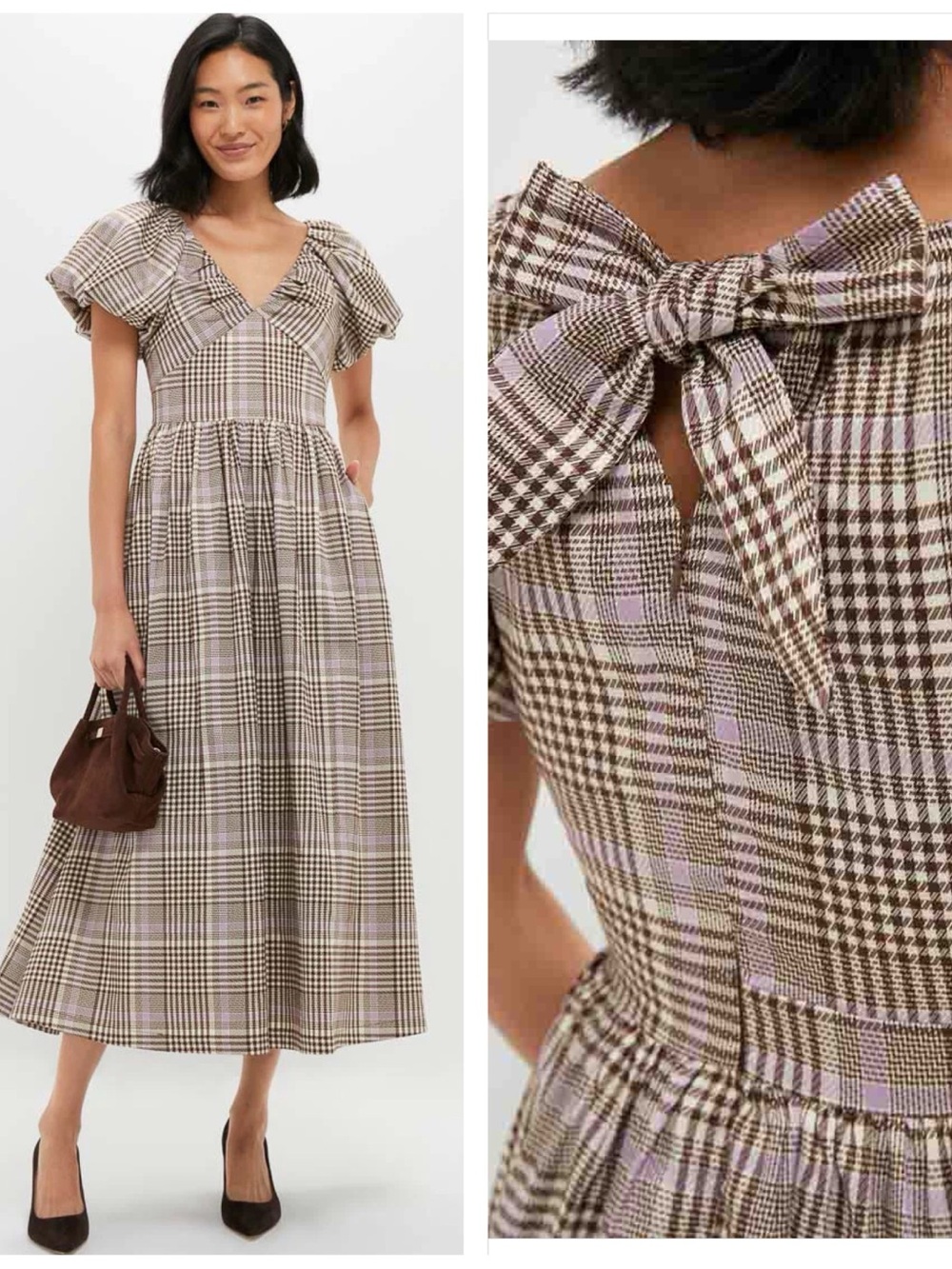 EN SAISON Brown Taupe Lavender Charleigh Maxi Dress